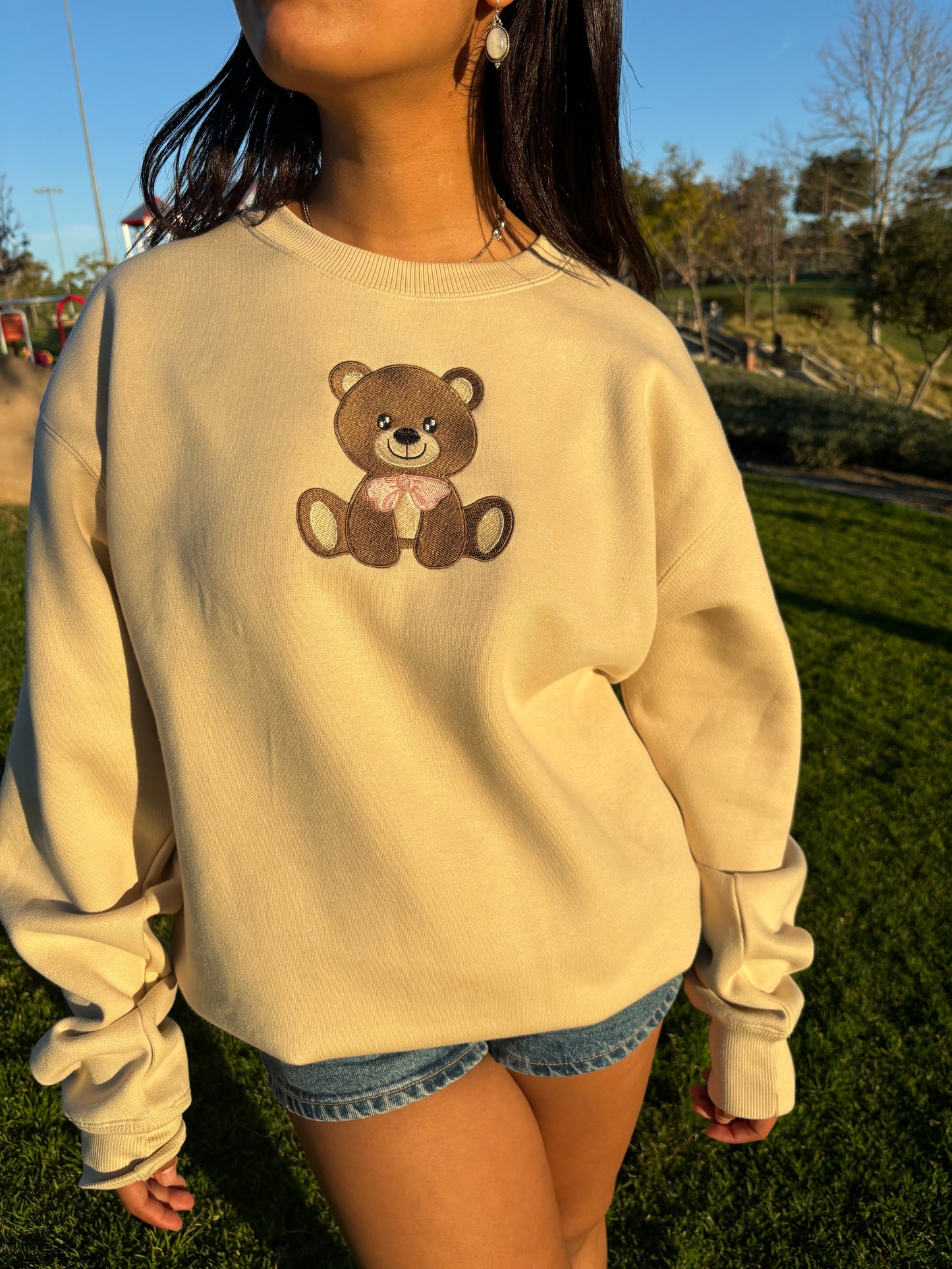 Teddy Bear Bow Sweatshirt